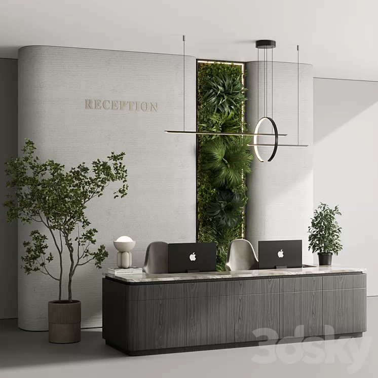 Reception desk – office furniture 06 3D Model Free Download
