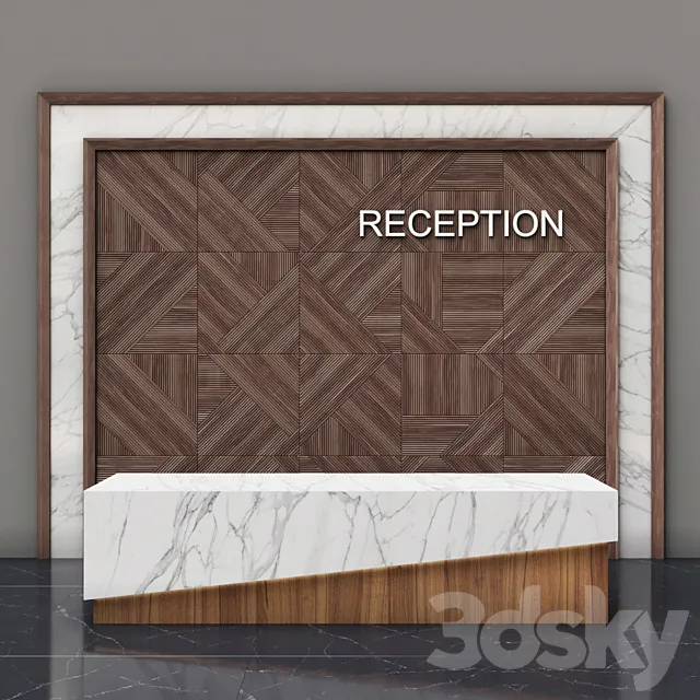 Reception + Wall Panel 3D Model
