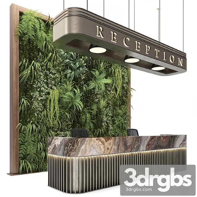 Reception with wall plants 2 3D Model Free