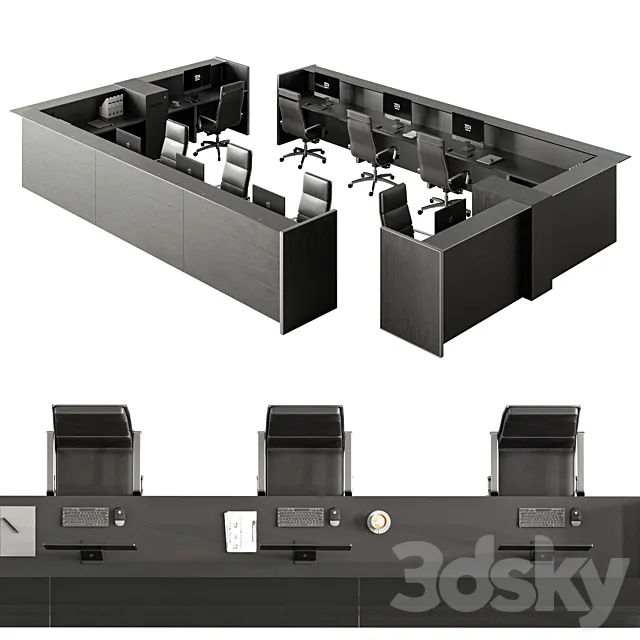 Reception-Work Station Desk Set.3 Free Download