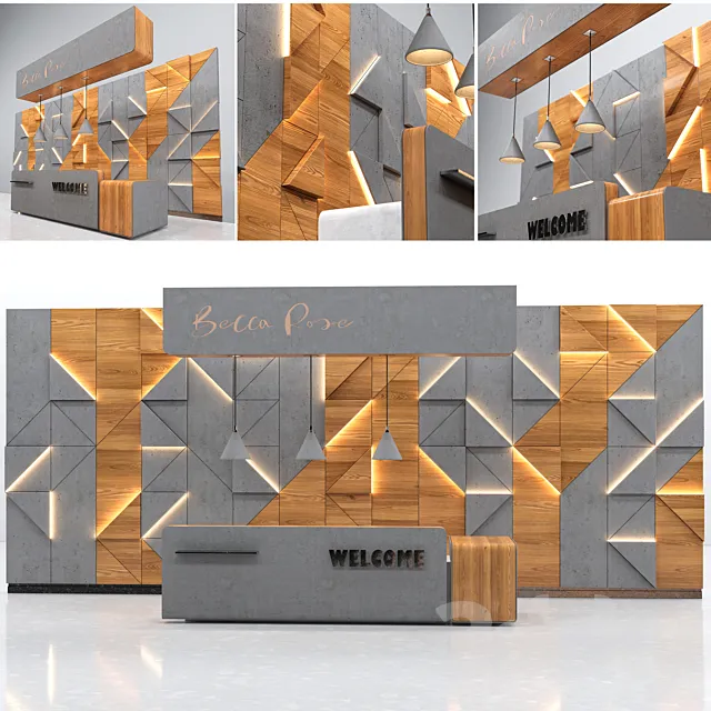 Reception Zone (Reception Desk) 3D Model