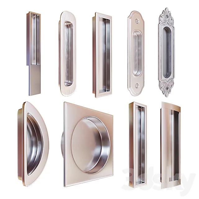 Recessed handles for sliding doors 3DModel