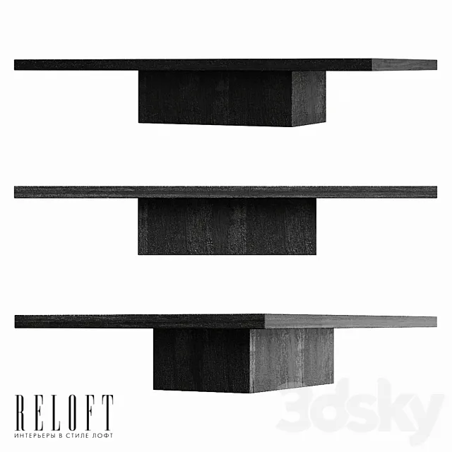 Reclaimed Russian Oak Plinth Coffee Table 3D Model