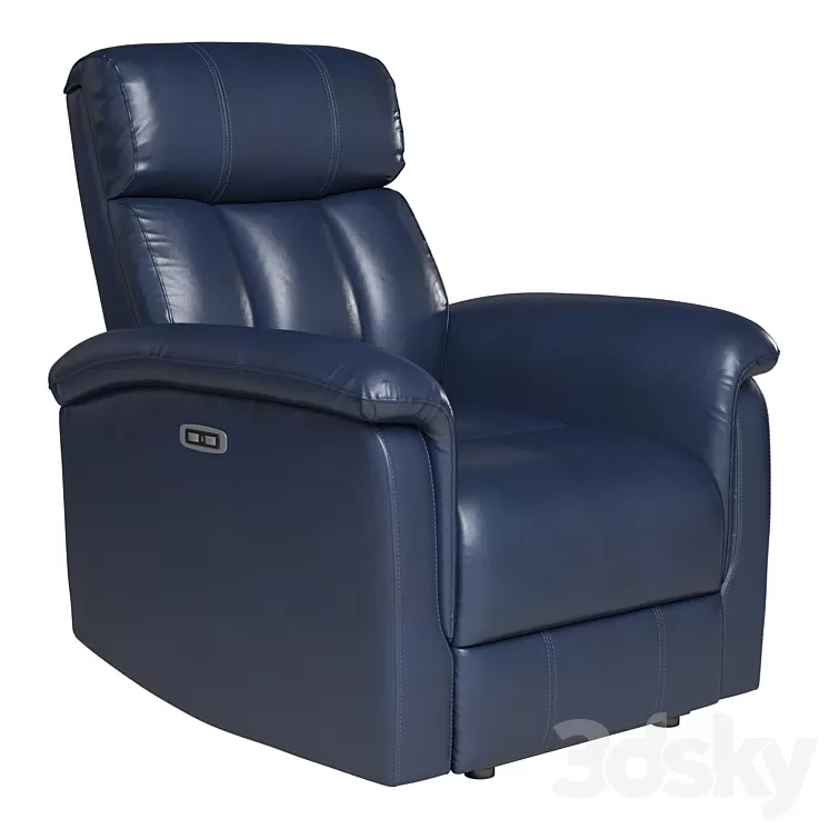 Recliner Navy Leather 3D Model Free