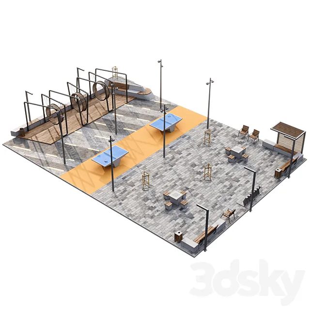 Recreation area for adults 3D Model