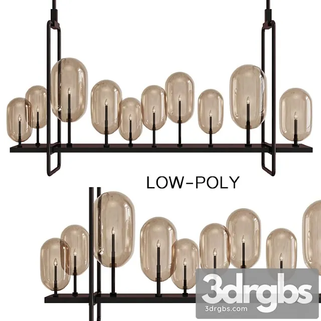 Rectangle vintage pendant lights for indoor 3D Model Free