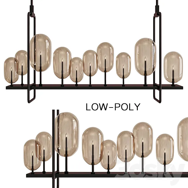 Rectangle Vintage Pendant Lights For Indoor 3D Model