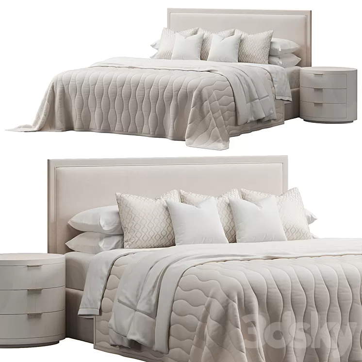 Rectangular Headboard Bed by FISCHER FURNITURE 3D Model