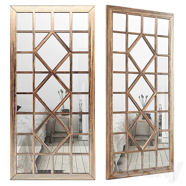 Rectangular Ivory Accent Wall Mirror LRKM2415 3DModel