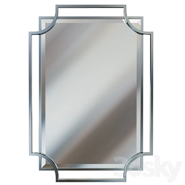 Rectangular mirror in chrome frame KFE1150 3D Model