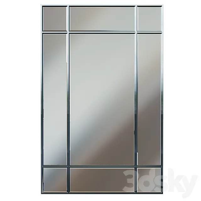 Rectangular mirror in chrome frame KFG048 3D Model