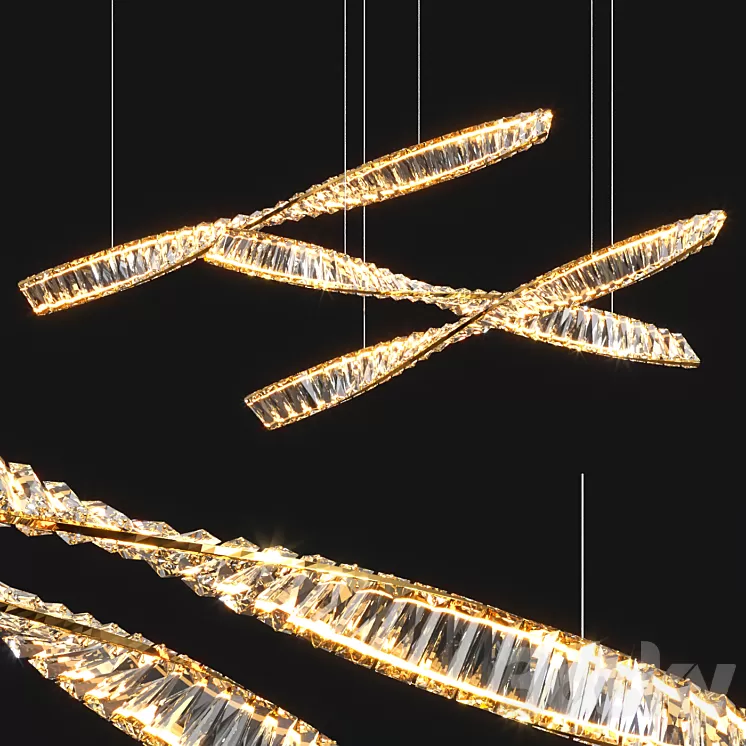 Rectangular Pendant Linear 3D Model Free