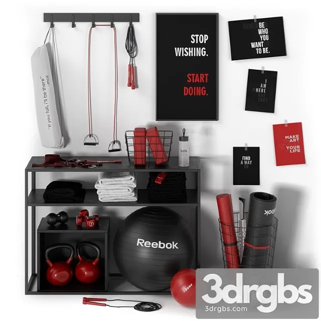 Red and black sports set 3D Model Free