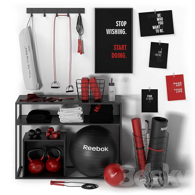 Red and black sports set 3D Model