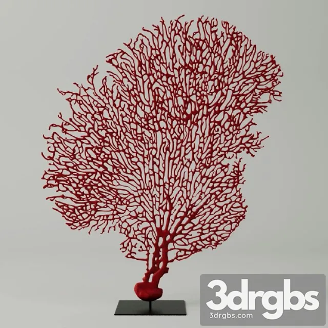 Red Gorgonaria Decoration 3D Model Free