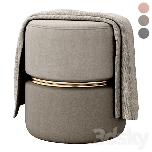 Red Pink Accent Stool by Dutch Furniture 3D Model