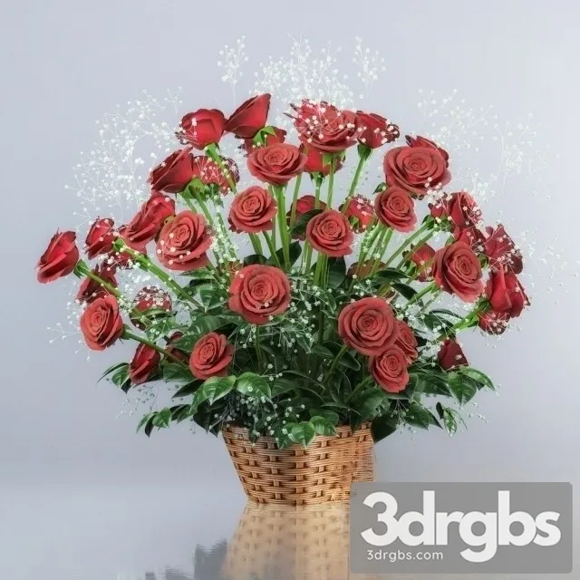 Red Roses Bouquet 3D Model Free
