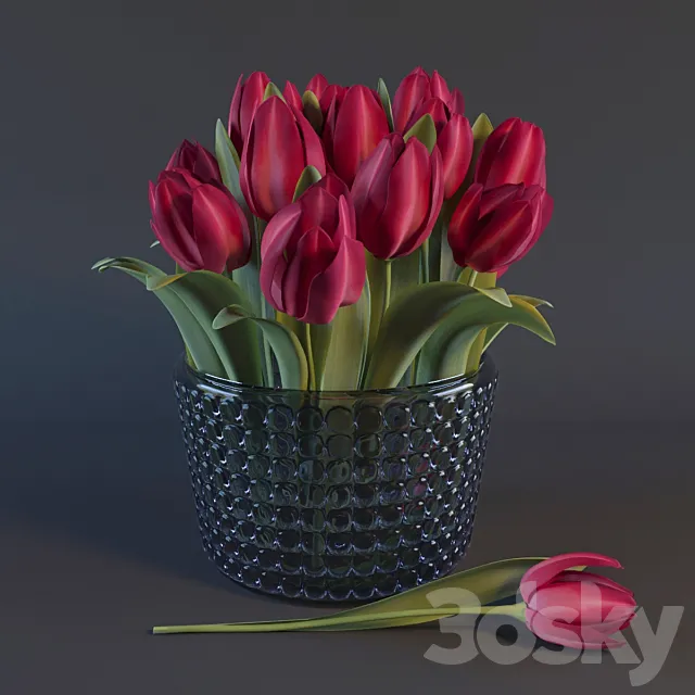 Red Tulips 3DModel