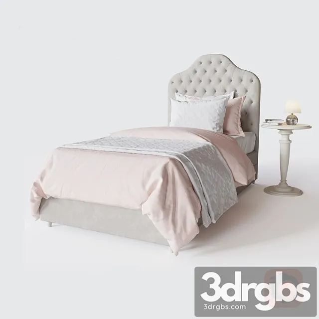 Reese Tufted Bed With Trundle 3D Model Free