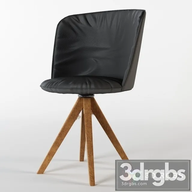 Refine Dining Leather Black Chair 3D Model Free