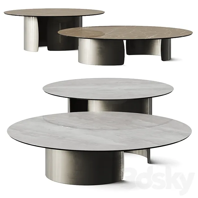 Reflex Petalo Marble Coffee Tables 3D Model