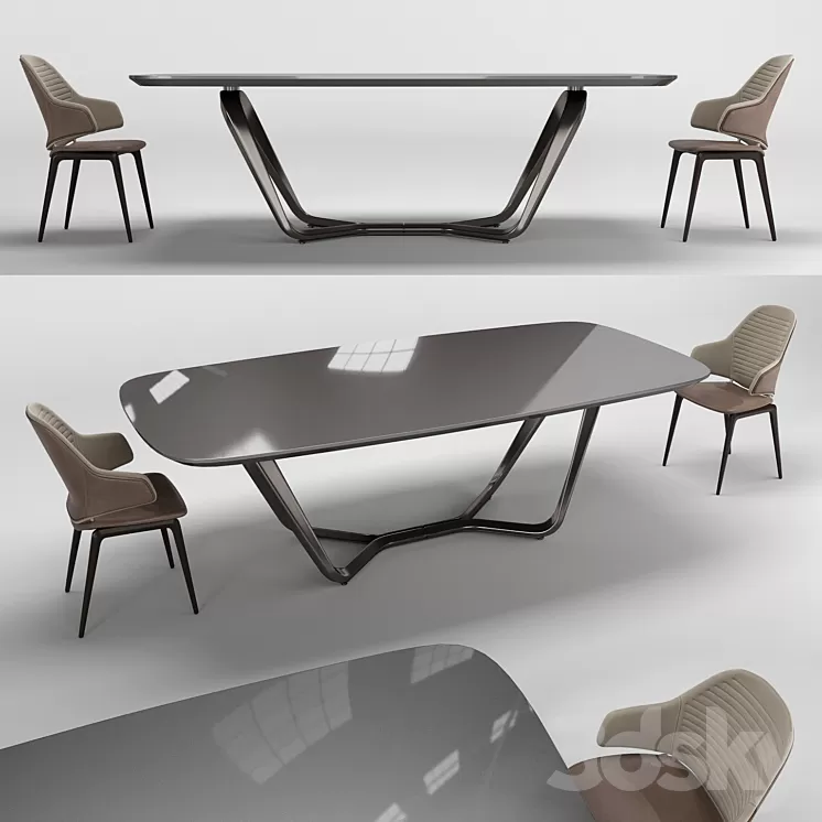 Reflex SEGNO 72 table VELA chair 3D Model