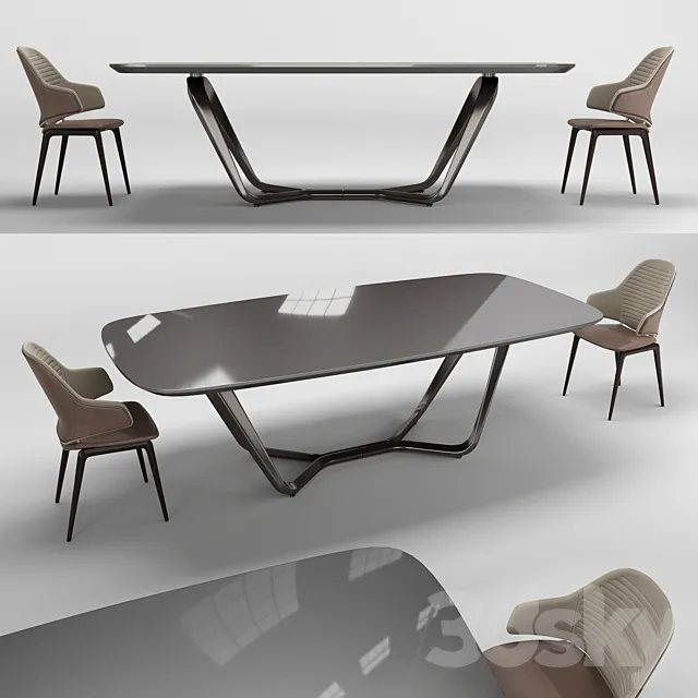 Reflex SEGNO 72 table VELA chair 3DModel