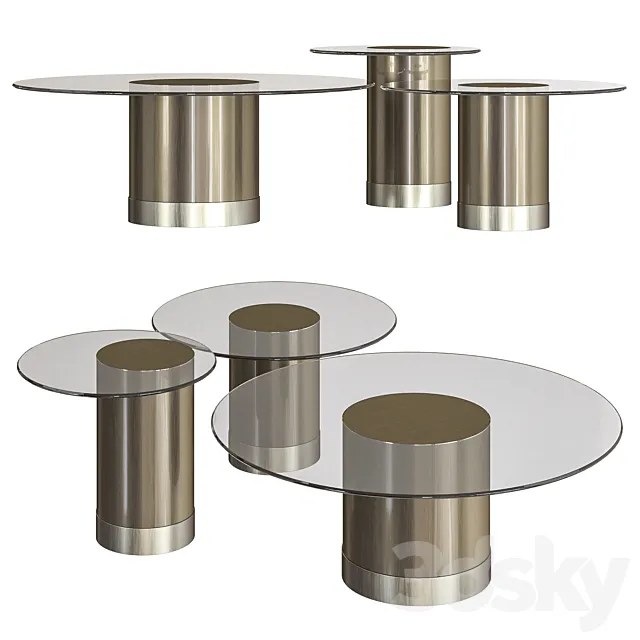Reflex Tau Round Coffee Tables 3D Model