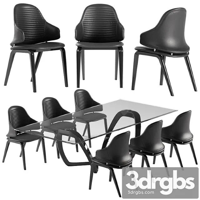 Reflex Vela Chair Segno Table Set 3D Model Free
