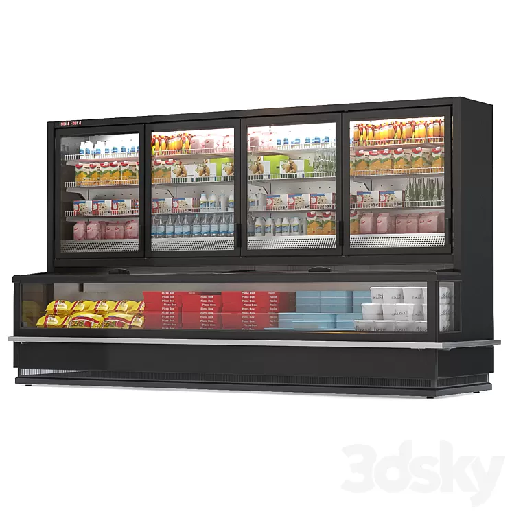 Refrigerated display case HitLine 3D Model Free