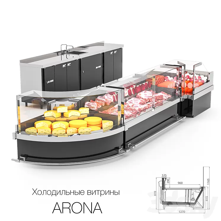 Refrigerated display cases ARONA 3D Model