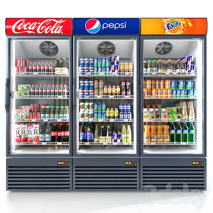 Refrigerator Coca-cola 3D Model