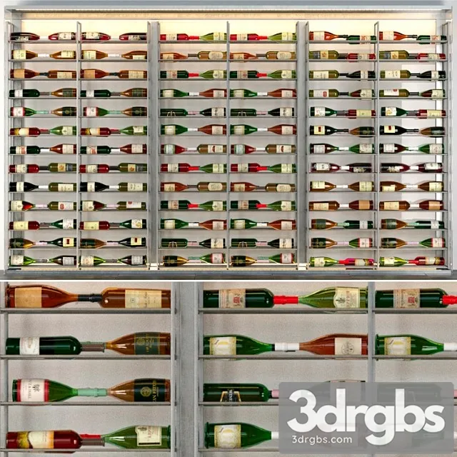 Refrigerator in a liquor store with a collection of wine. alcohol 3 3D Model Free