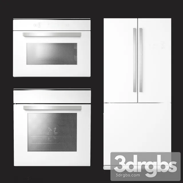 Refrigerator Kitchen Appliance Set 3D Model Free