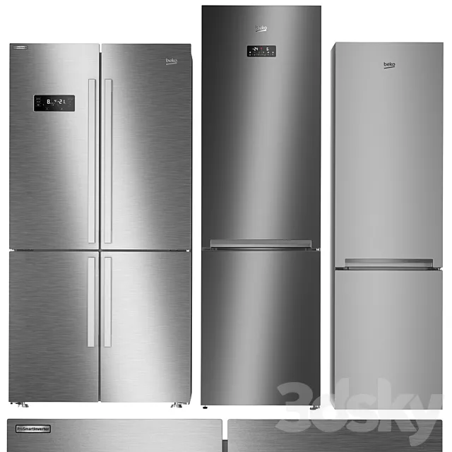 Refrigerator set Beko 1 3D Model