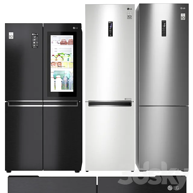 Refrigerator set LG 11 3D Model