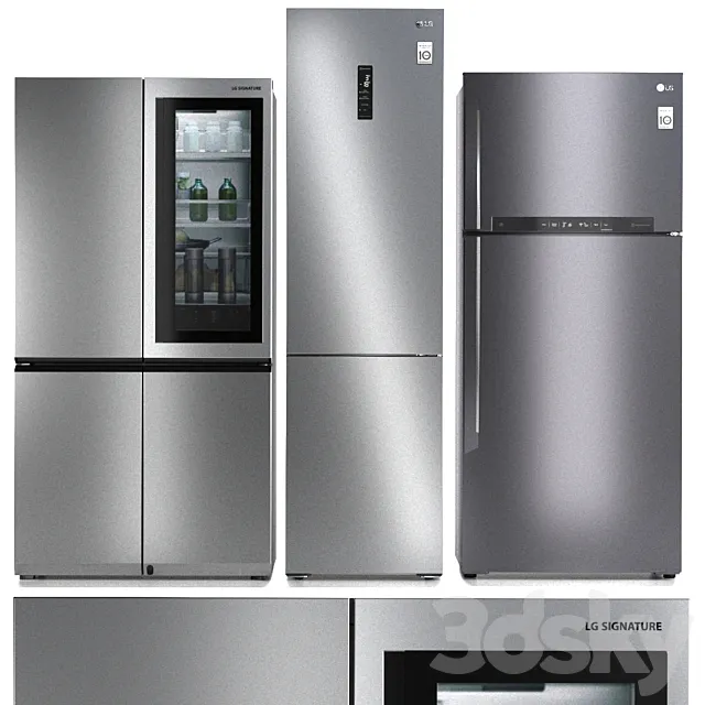 Refrigerator set LG 5 3DModel