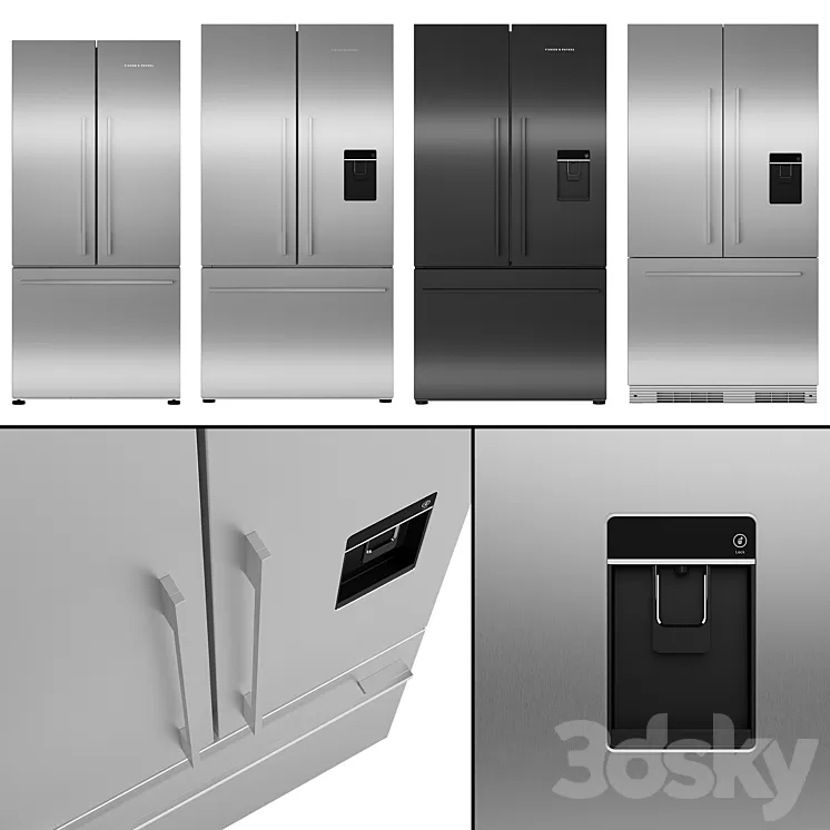 Refrigerators Fisher & Paykel Set 2 3D Model Free