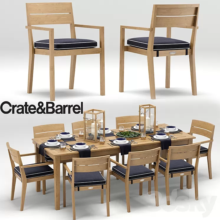 Regatta Dining Collection Crate&Barrel 3D Model