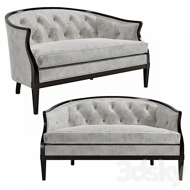 Regency Style Tufted Back Sofa 3DModel
