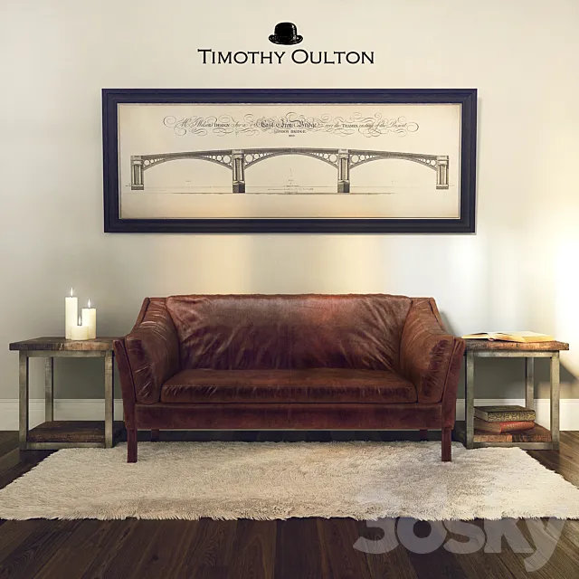 Reggio High Back Sofa Timothy Oulton 3D Model