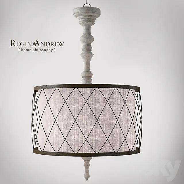 Regina Andrew Lighting Gesso Spindle Chandelier 3D Model