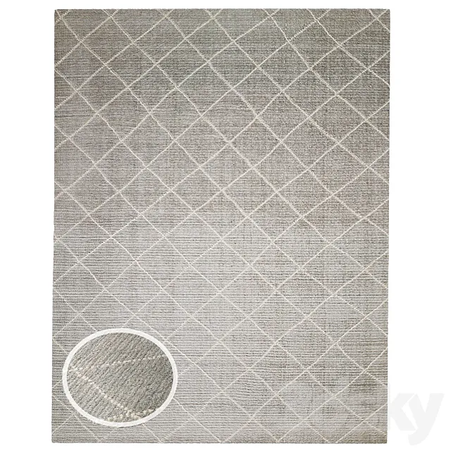 REINA DIAMOND HANDWOVEN WOOL RUG 3DModel