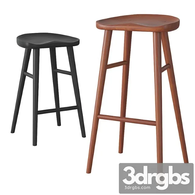 Rejuvenation randle tractor bar stool and counter stool with wooden legs
