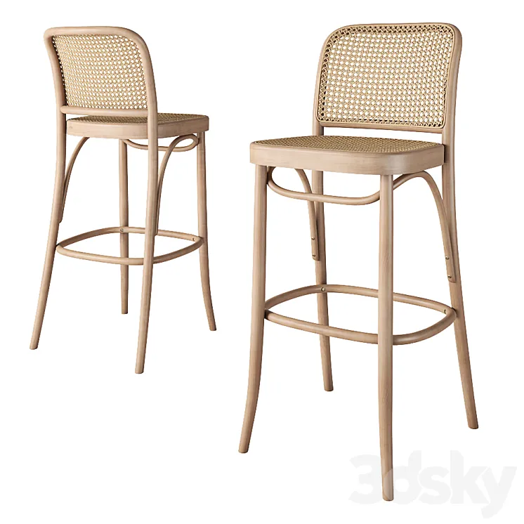 Rejuvenation Ton 811 Caned Counter Stool 3D Model Free