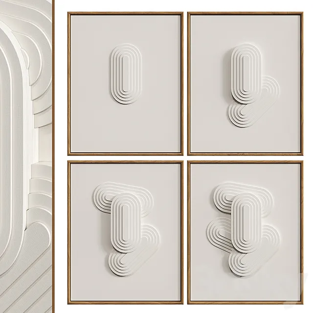 Relief WHITE ART set 1 3DModel