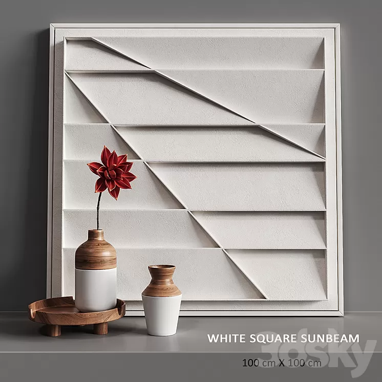 Relief White Square Sunbeam 3D Model