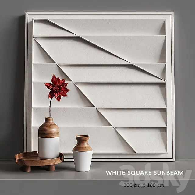 Relief White Square Sunbeam 3DModel