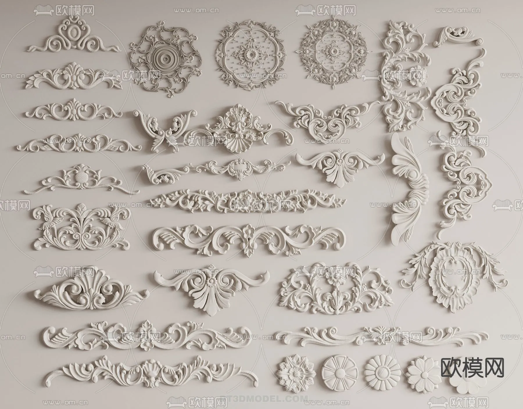 Relief with Pattern - 3D Models for Interior Decoration - 001