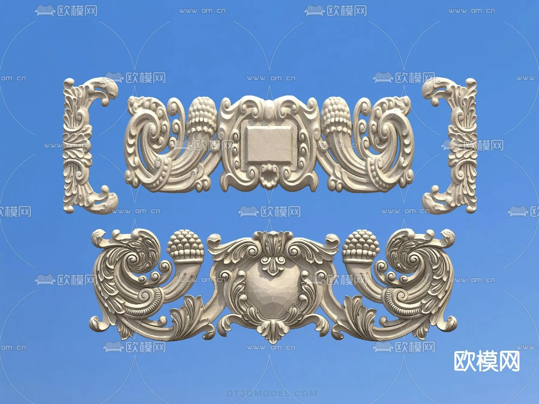 Relief with Pattern - 3D Models for Interior Decoration - 016